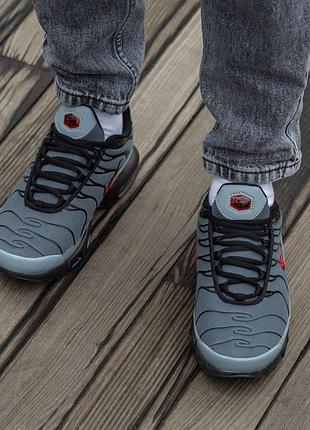 Кросівки nike air max tn plus black grey red 10