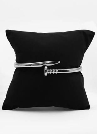 Жіночий браслет цвях у стилі cartier медична сталь, браслет цвях срібло