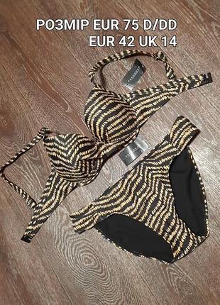 Новый р.34 d/dd-14/42 раздельный купальник от peacocks,косточки, поролон