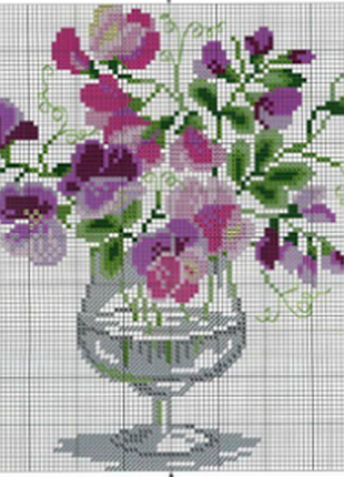 Електронна pdf схема вишивки букет в бокалі