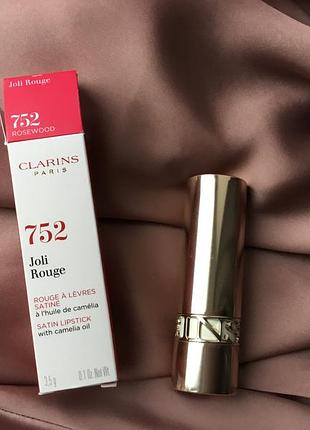 Помада Clarins joli rouge velvet matte lipstick 762v, 752 rosewood