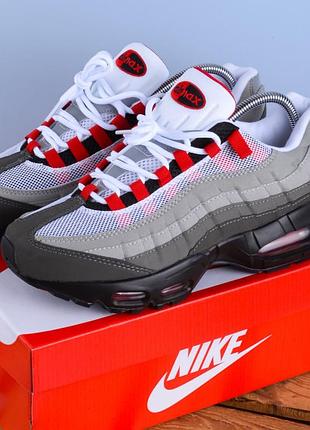 Мужские кроссовки nike air max 95 черные с красным (41-46)