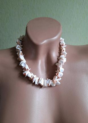 Бусы из ракушек. ожерелье. чокер. натуральный материал. морская органика.