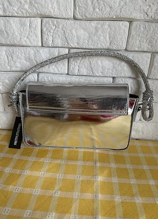 Сумка нарядная серебристая 2