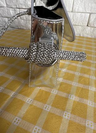 Сумка нарядная серебристая 4