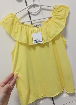 Новая h&m футболка майка блузка желтая летняя рубашка детская топ