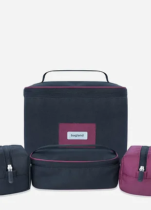 Набор косметичек 4в1 bagland minimal черный, дорожняя косметичка