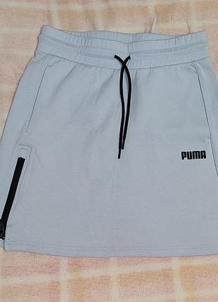 Спортивная юбка puma spacer, серая grey dawn, размер s, с карманами