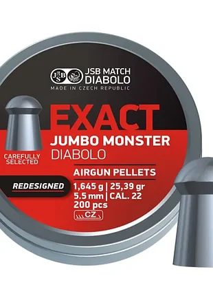 Пули для пневматики jsb diabolo exact jumbo monster redesigned (5,5мм, 1,645г, 200 шт)