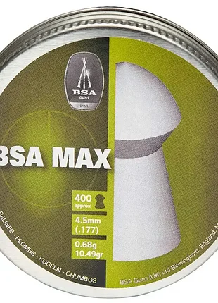 Пули для пневматики bsa max (4.5мм, 0,68г, 400шт)