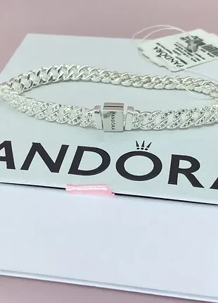 Серебряный браслет пандора pandora кубинское плетение оригинал\серебро 925