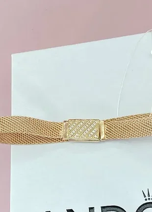 Браслет в позолоте rose пандора pandora reflexion pave оригинал\серебро 9252 фото