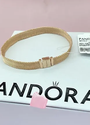 Браслет в позолоте rose пандора pandora reflexion pave оригинал\серебро 9255 фото