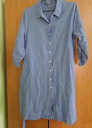 Легеньке плаття туніка в полоску з поясом