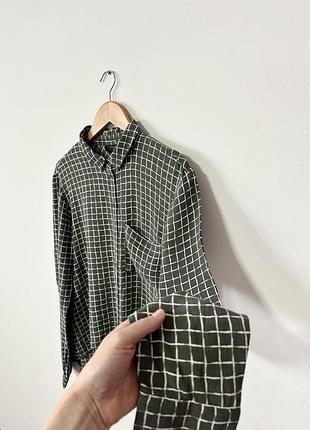 Рубашка з натуральної тканини topshop🌿 ззаду подовжена