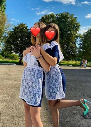 Школьное платье с фартуком