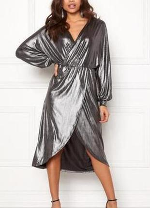 Платье серебро металлизированное черное