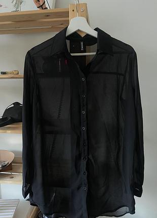 Прозрачная черная рубашка plt