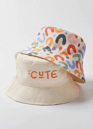Название двухсторонняя детская панамка на завязках, панама от солнца для мальчика/девочки от 6 мес до 5 лет, цветная