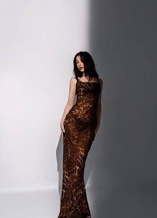 Шифоновое леопардовое макси-платье от ottaka