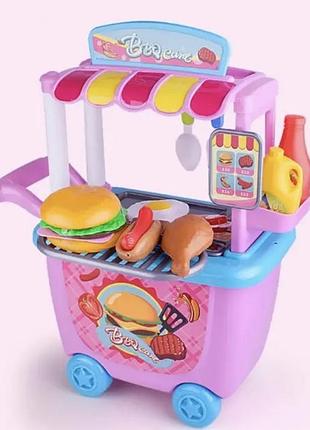 Дитячий ігровий набір happy chef (закусочна з візком)