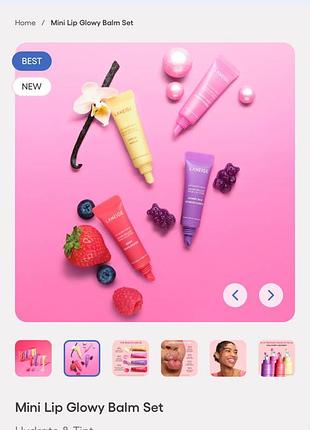 Набір міні бальзамів для губ laneige mini lip glowy balm set3 фото