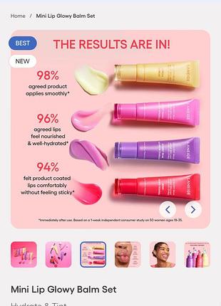 Набір міні бальзамів для губ laneige mini lip glowy balm set4 фото