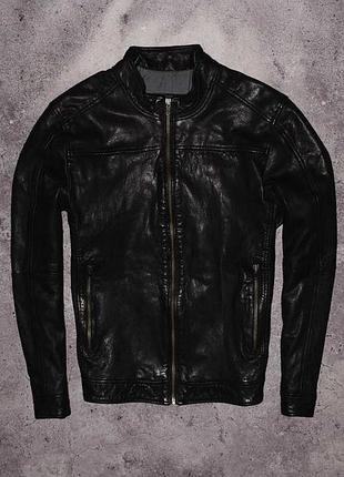 Warren & parker nappa leather (мужская кожаная куртка бомбер наппа )