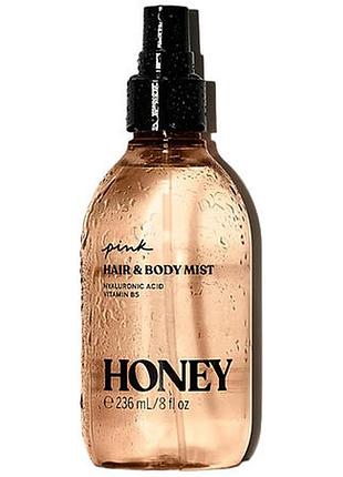 Спрей для волос и тела pink victoria’s secret honey hair & body mist