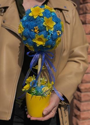 Нереально крутий топіарій 😍❤️‍🔥в патріотичному кольорі💙💛ручна робота 🥰
