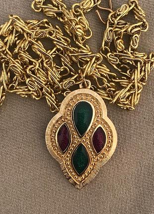 Массивная цепочка кулон с эмалью