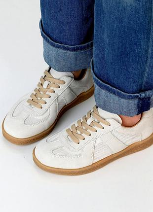 Кеды "liks", белый/серый, натуральная замша/текстиль