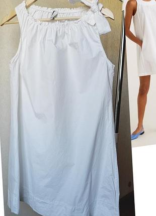 Короткое белое платье белое мини платье хлопковое платье