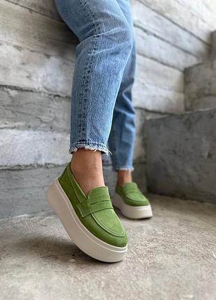 Лоферы. натуральный замш/кожа