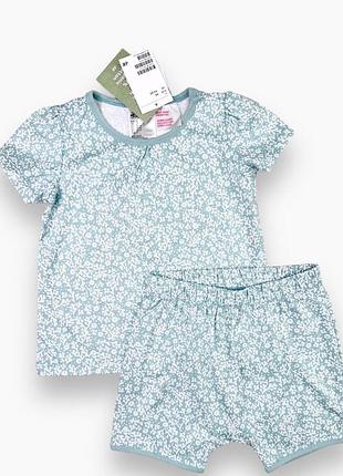Летний хлопковый комплект h&m для девочки на рост 92 см