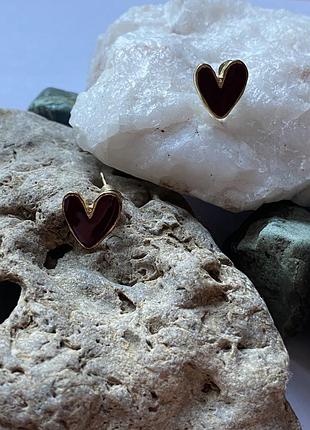 Сережки сердечка