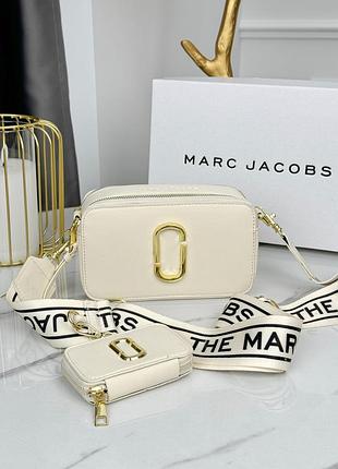 Женская сумка marc jacobs марк якобс 2в1 в расцветках молочная, сумка марк джейкобс, кросс боди