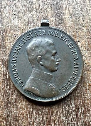 Австро-угром. медаль за храбрость. карл i. медаль за храбраность