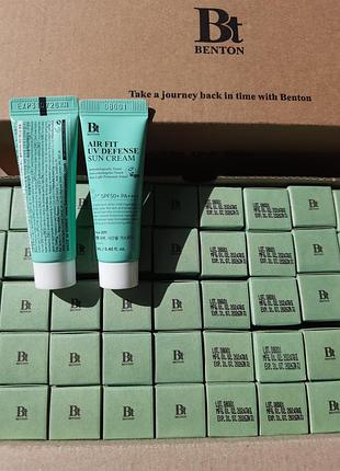 Benton air fit uv defense sun cream mini 12 ml spf50 сонцезахисний крем з центелою
