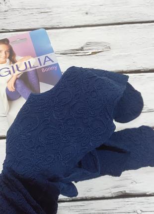 Колготки детские на девочку 80 ден колготы с узором синие