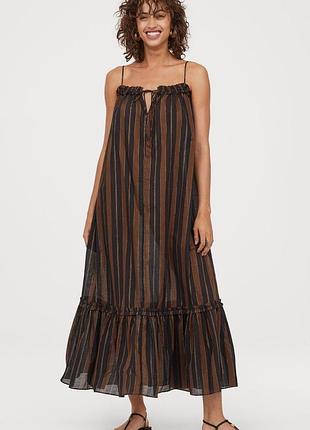 Шикарный легкий сарафан от h&m летнее платье с люрексом