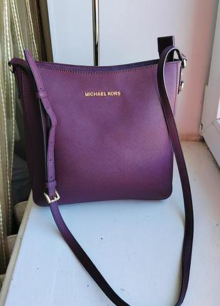Кожаная сумка кроссбоди michael kors