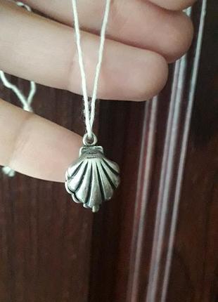 Винтаж 925 серебро серебряный кулон подвеска подвес ракушка