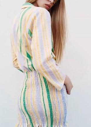 Стильное коттоновое платье в полоску от zara