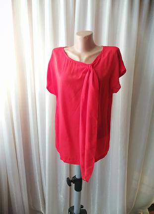 Футболка блуза штучний шовк насичений червоний колір