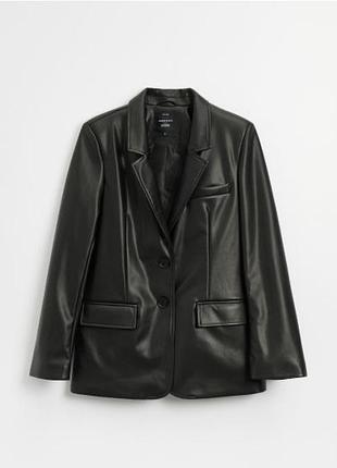 Блейзер/піджак чорний еко шкіра