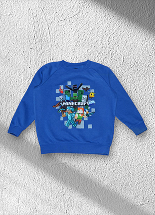 Синий свитшот толстовка minecraft next на мальчика 7 лет