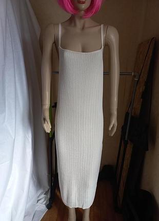 Стильное платье миди на бретелях в рубчик 54-56-58 размер primark