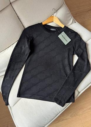 Лонгслив balenc iaga черный со стразами db