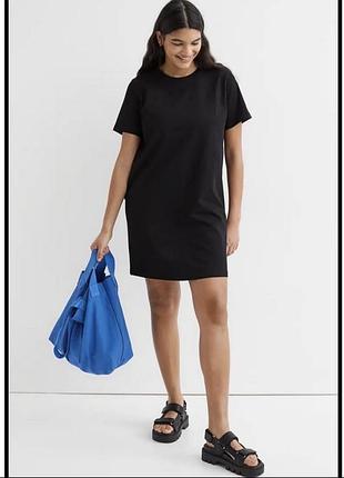 Новое спортивное платье футболка черная s-m h&amp;m